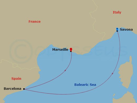 Itinerary map