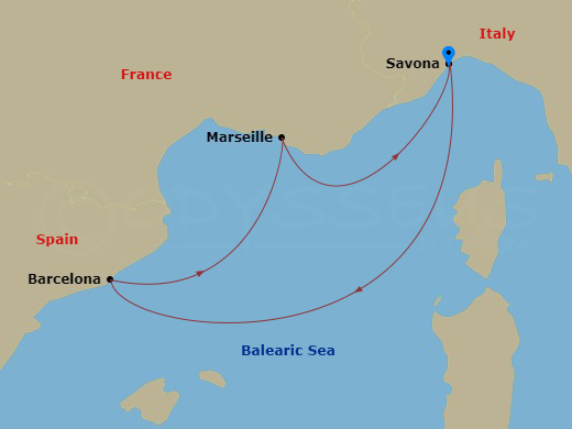 Itinerary map