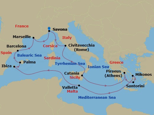 Itinerary map