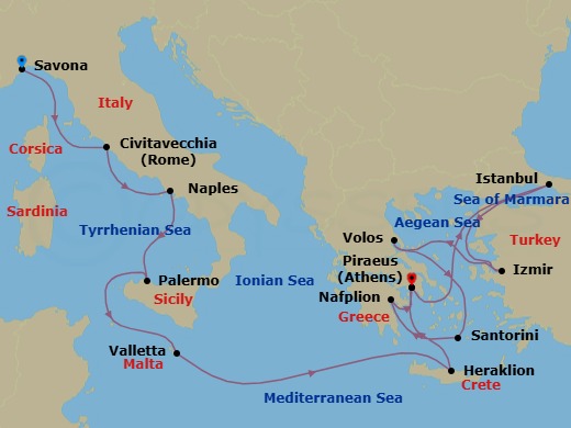 Itinerary map