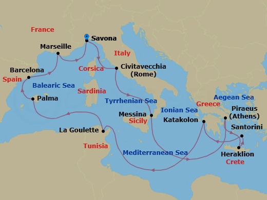 Itinerary map