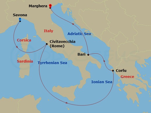 Itinerary map