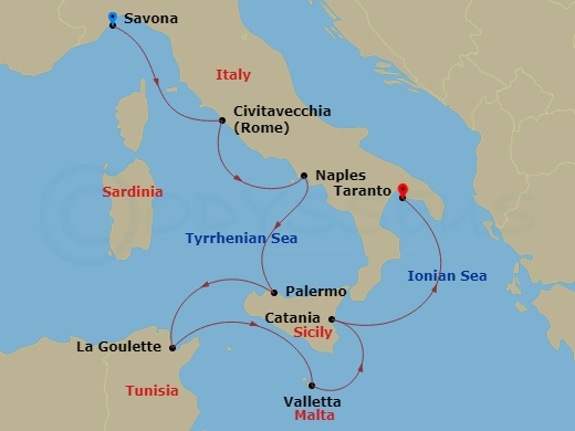 Itinerary map