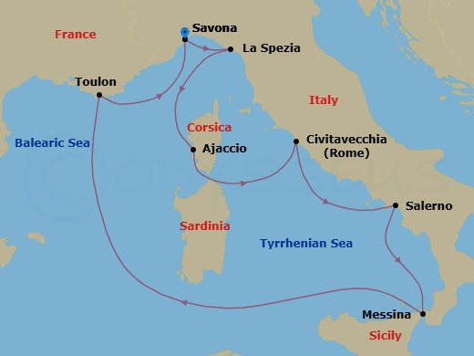 Itinerary map