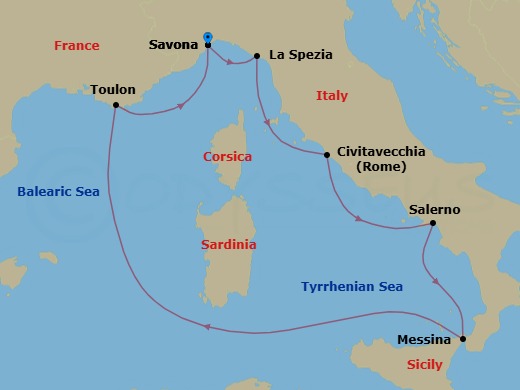 Itinerary map