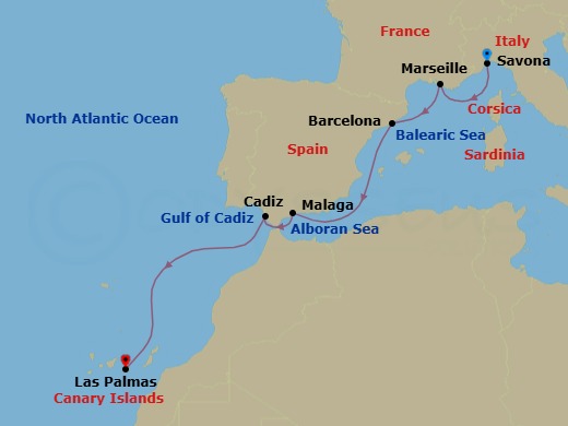 Itinerary map