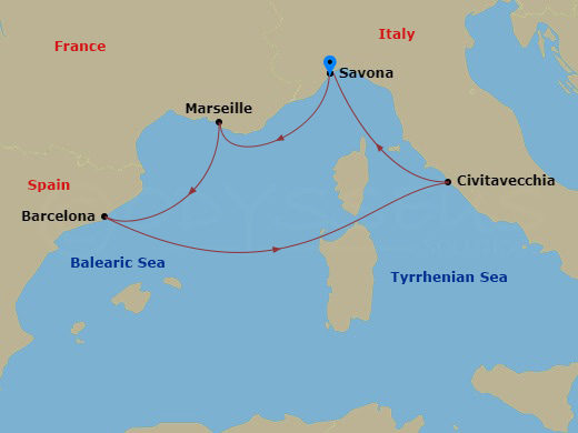 Itinerary map