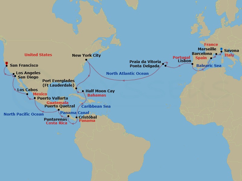 Itinerary map