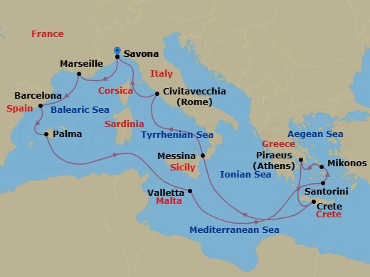 Itinerary map