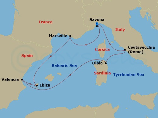 Itinerary map