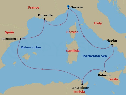 Itinerary map