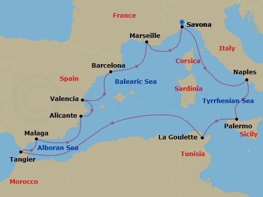 Itinerary map