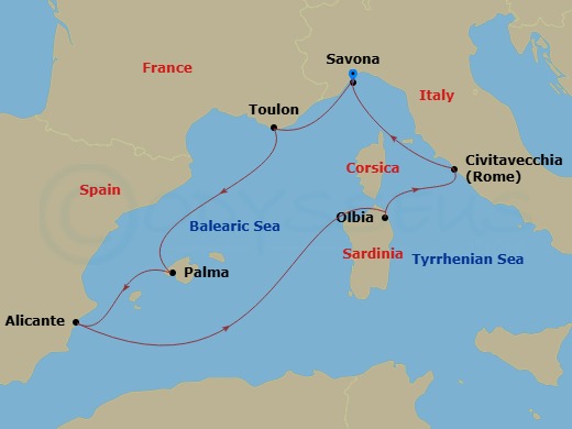 Itinerary map
