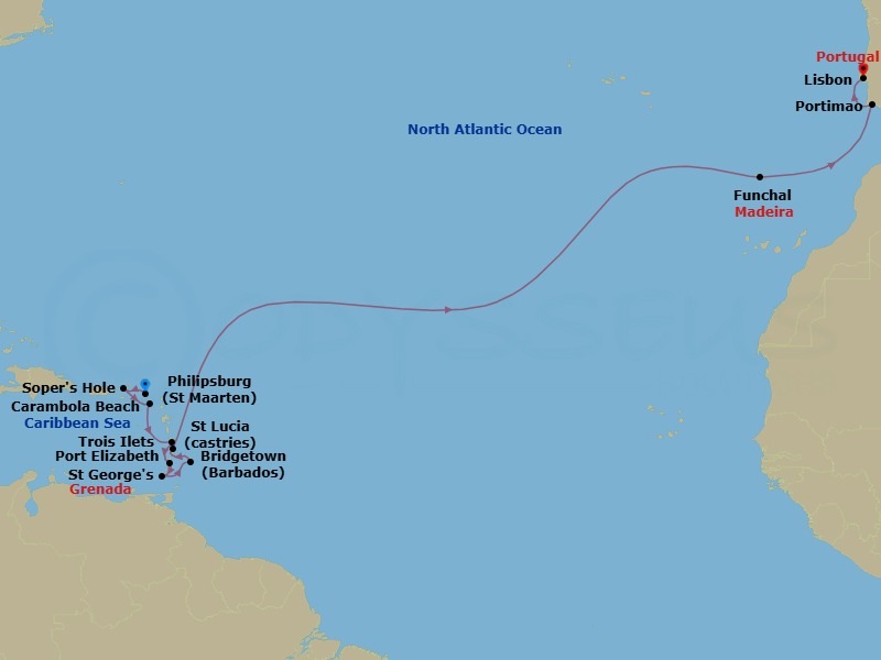 Itinerary map