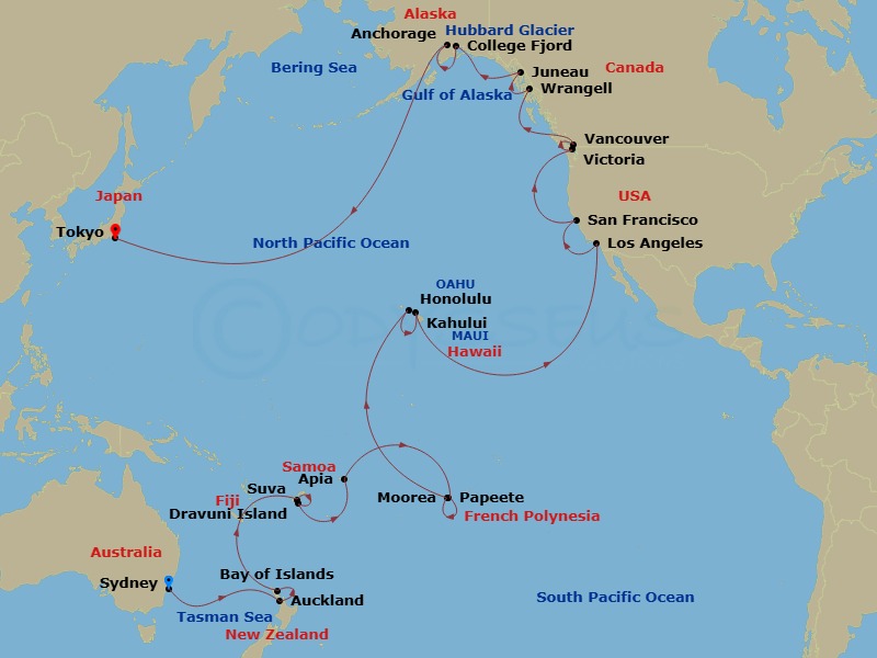 Itinerary map