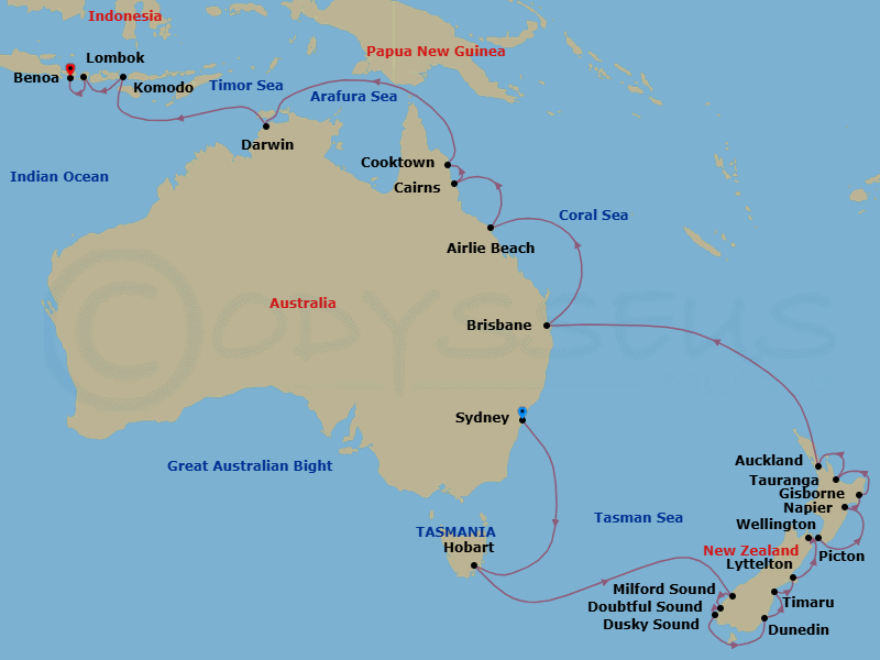 Itinerary map