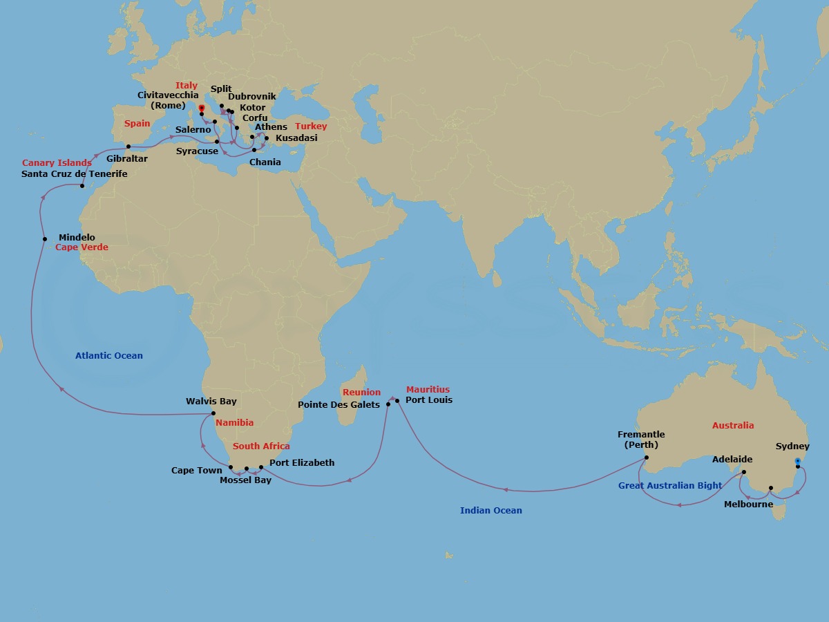 Itinerary map