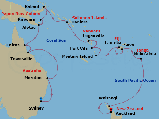 Itinerary map