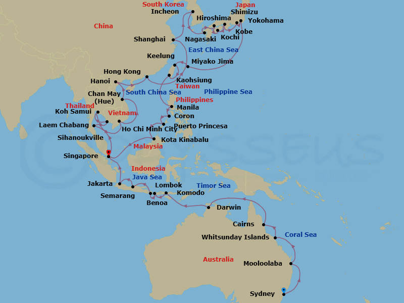 Itinerary map