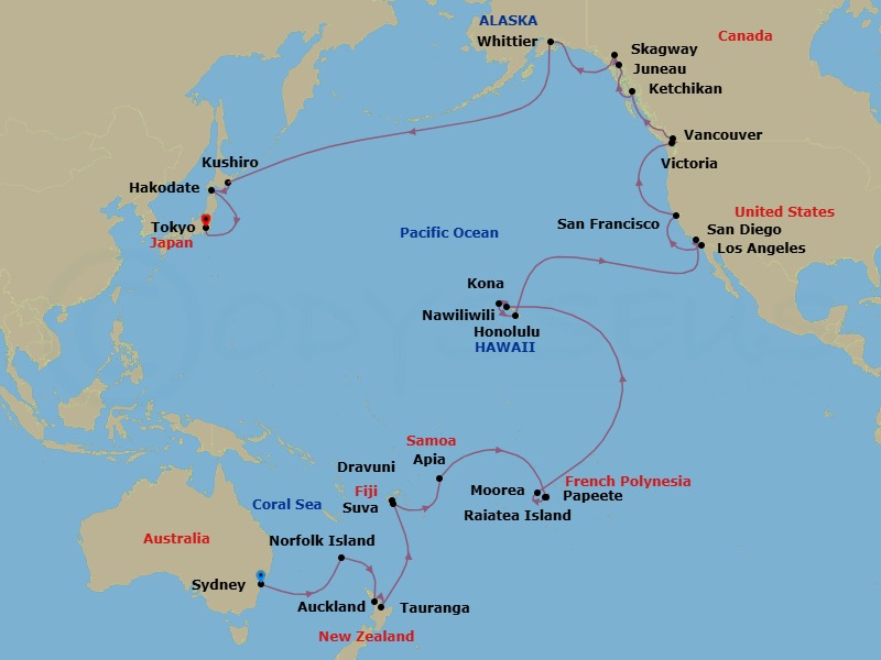 Itinerary map