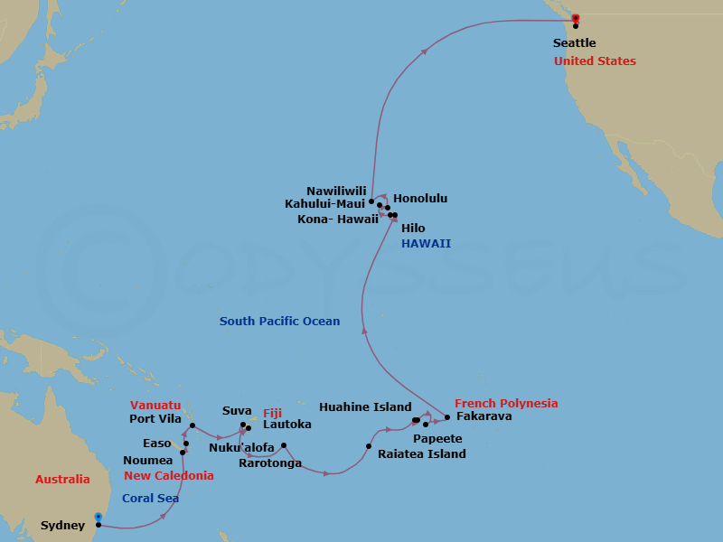 Itinerary map