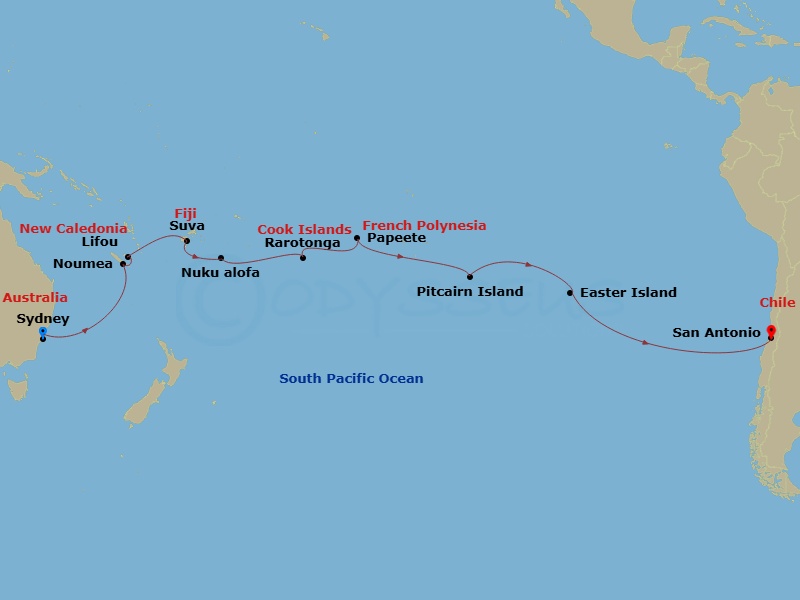Itinerary map