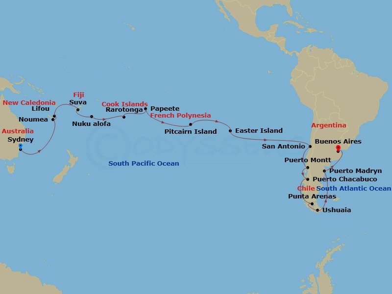 Itinerary map