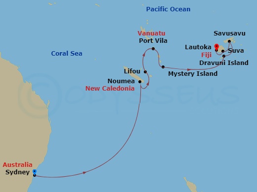Itinerary map