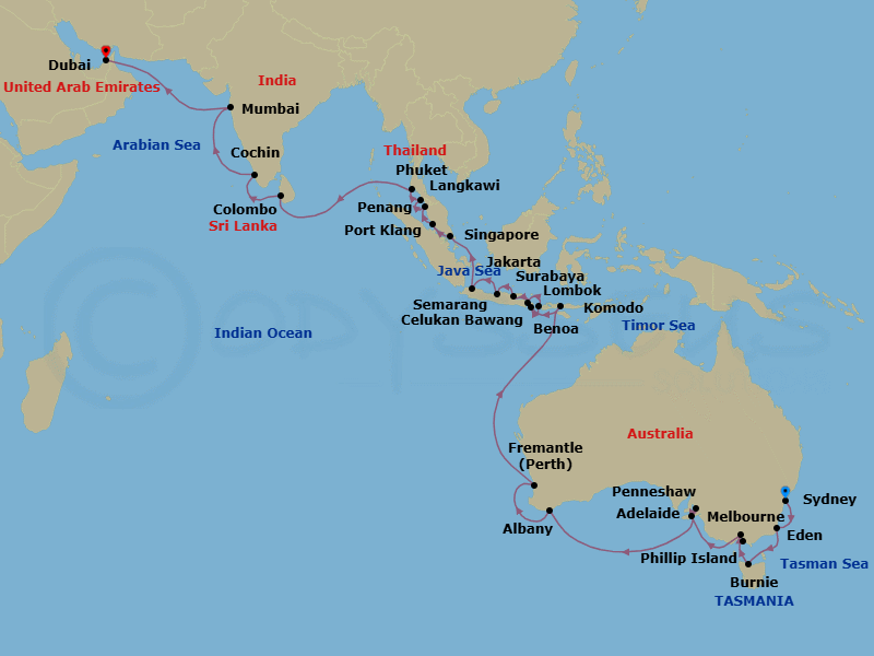 Itinerary map