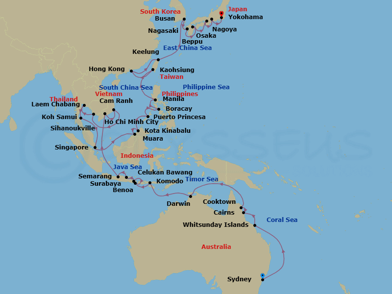 Itinerary map
