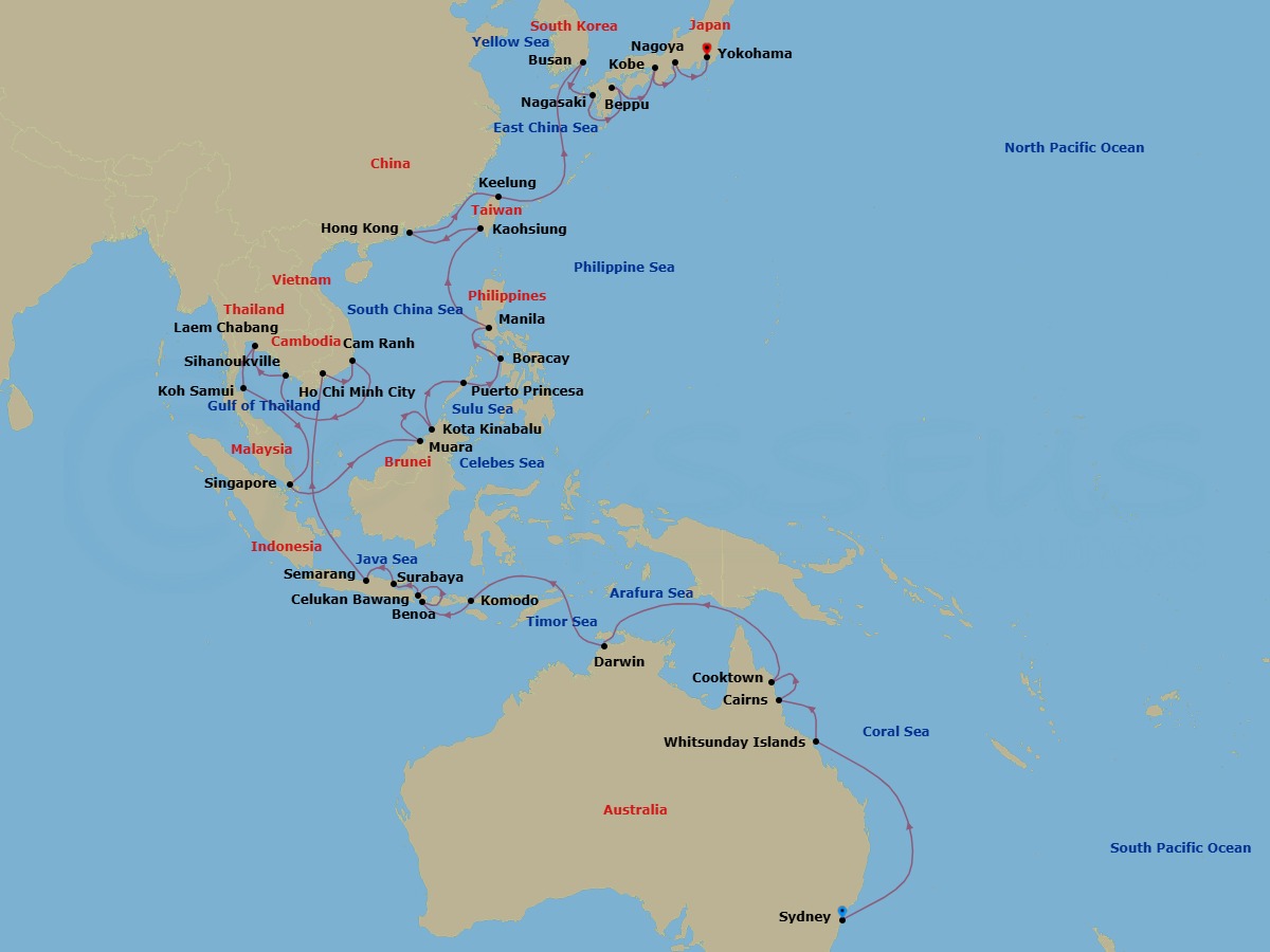 Itinerary map