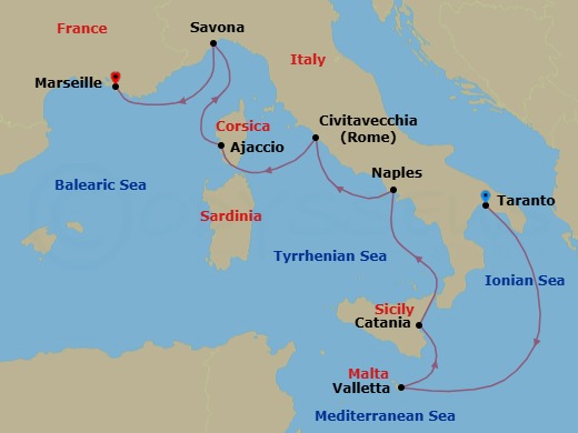 Itinerary map