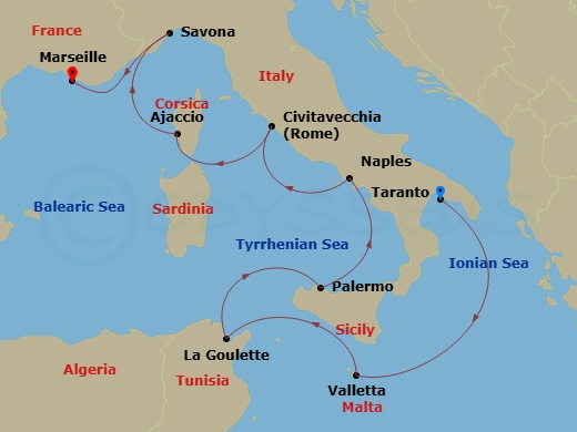 Itinerary map