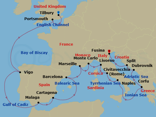 Itinerary map