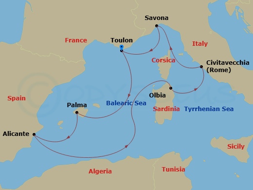 Itinerary map