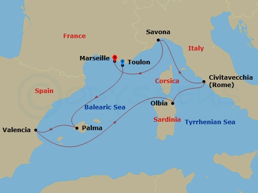 Itinerary map