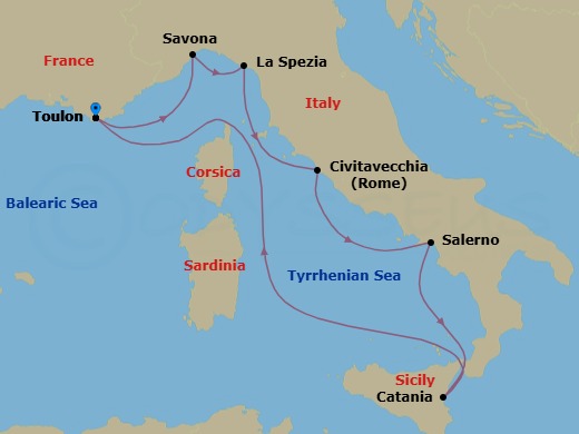 Itinerary map