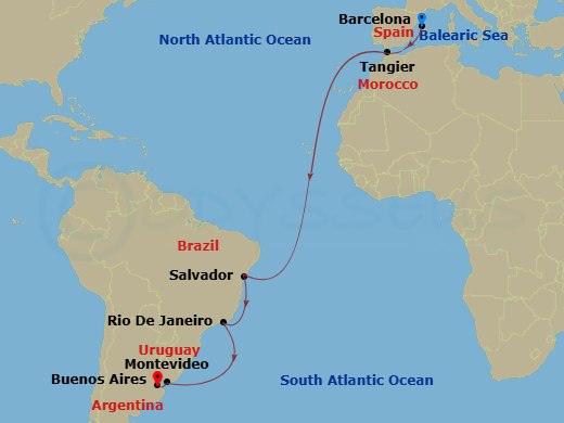 Itinerary map