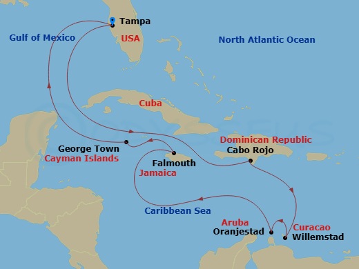 Itinerary map