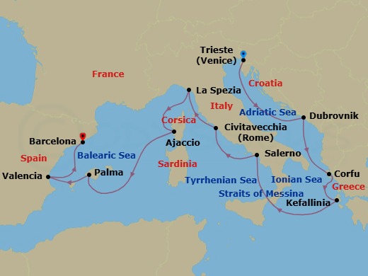 Itinerary map