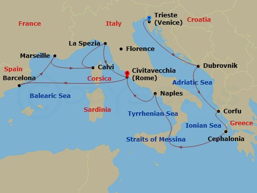 Itinerary map