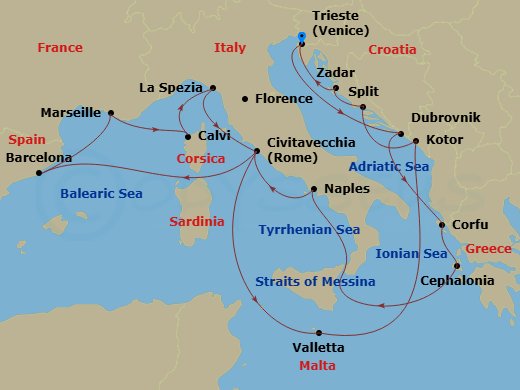 Itinerary map