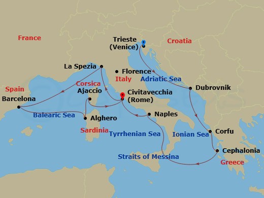 Itinerary map
