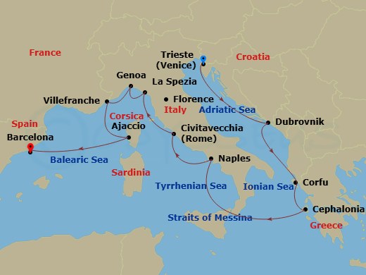 Itinerary map