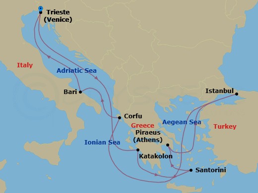 Itinerary map