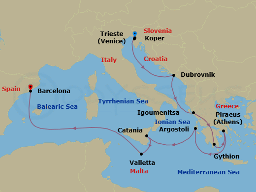 Itinerary map
