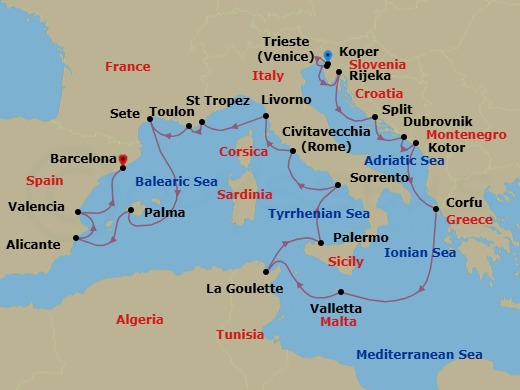 Itinerary map