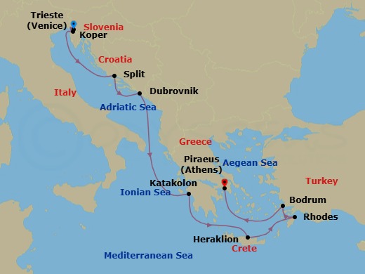 Itinerary map