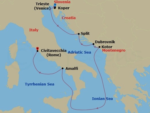 Itinerary map