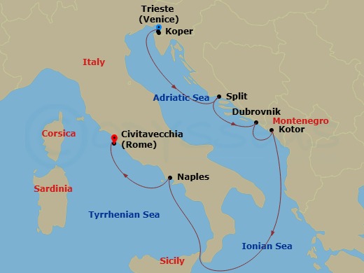 Itinerary map